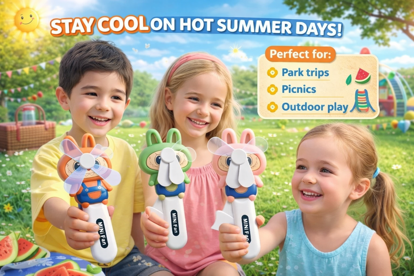 Cute Hand-Press Mini Fan