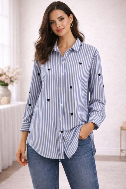Blue-white striped shirt