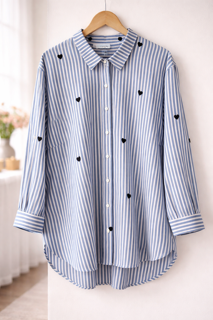 Blue-white striped shirt