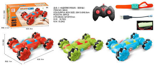 2.4G R/C Side Travelling stunt car - 3 colours mixed