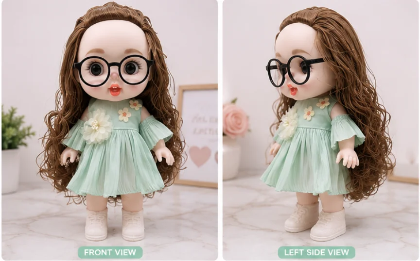 Mint Blossom Big Eye Doll with Glasses image