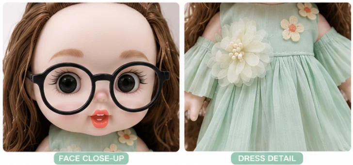 Mint Blossom Big Eye Doll with Glasses image