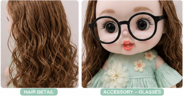 Mint Blossom Big Eye Doll with Glasses image