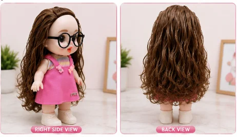 Pretty Pink Big Eye Doll with Glasses image