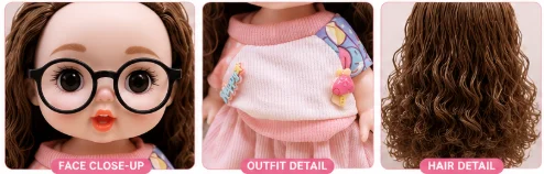 Sweet Blush Big Eye Doll with Glasses image