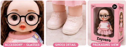 Sweet Blush Big Eye Doll with Glasses image