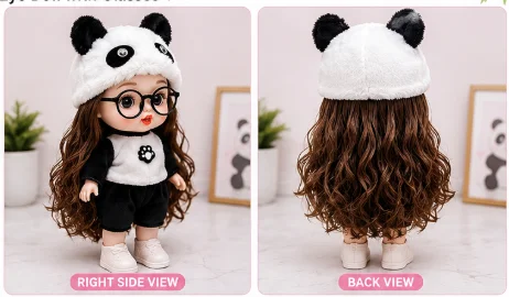 Panda Princess Big Eye Doll with Glasses image