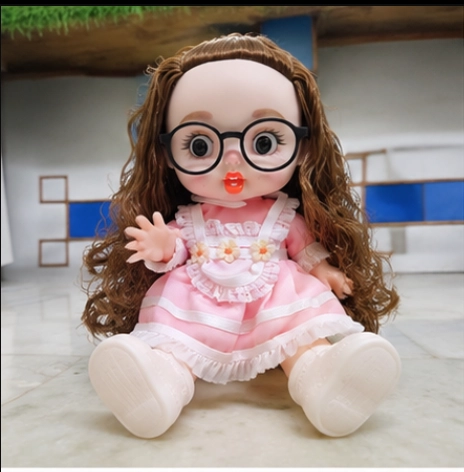 Pink Big Eye Doll with Glasses image