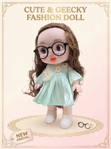 Mint Blossom Big Eye Doll with Glasses image
