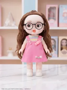 Pretty Pink Big Eye Doll with Glasses image